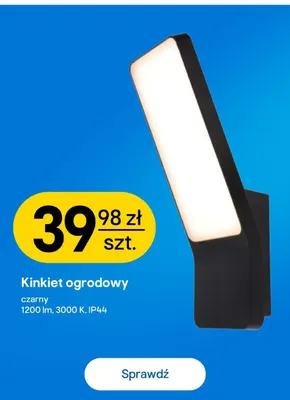 Kinkiet ogrodowy czarny Castorama promocja w Castorama