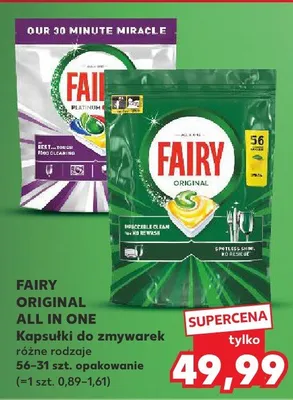 Kapsułki do zmywarek Fairy Original All in One promocja w Kaufland