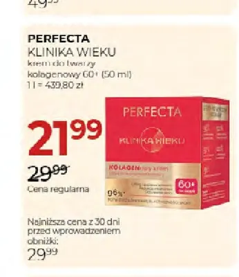 Krem do twarzy kolagenowy 60+ Klinika Wieku Perfecta promocja w Drogerie Jawa