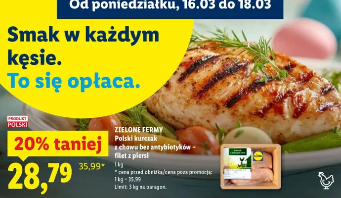 Filet z piersi kurczaka z chowu bez antybiotyków promocja w Lidl
