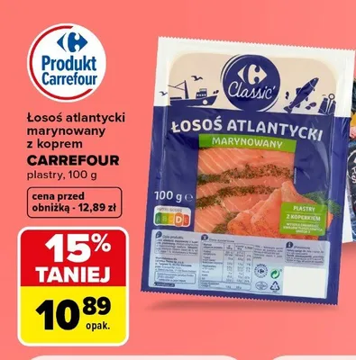 Łosoś atlantycki marynowany z koprem Carrefour Classic promocja w Carrefour Market