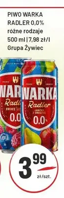 Piwo bezalkoholowe Warka Radler Owoce Leśne promocja w Sedal