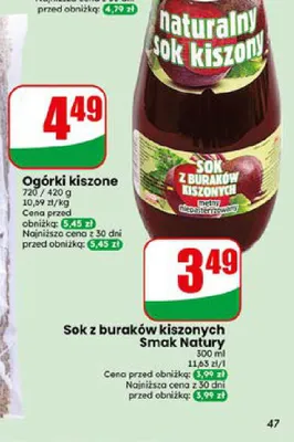 Sok z buraków kiszonych Smak Natury promocja w Dino