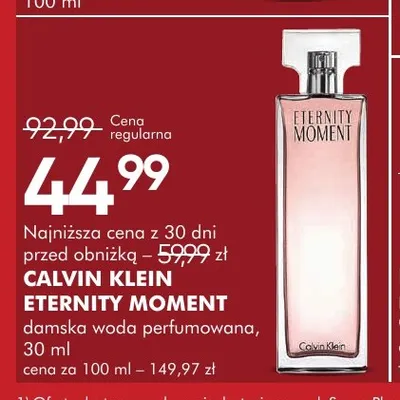 Woda perfumowana damska Calvin Klein Eternity Moment promocja w Super-Pharm