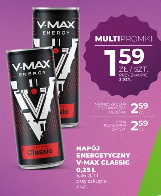 Napój energetyczny V-Max Classic promocja w Duży Ben