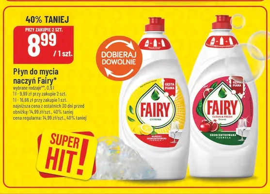 Płyn do mycia naczyń Fairy Clean & Fresh Granat promocja w POLOmarket