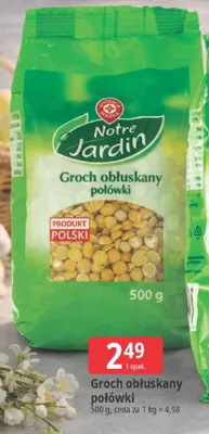 Groch obłuskany połówki promocja w Leclerc