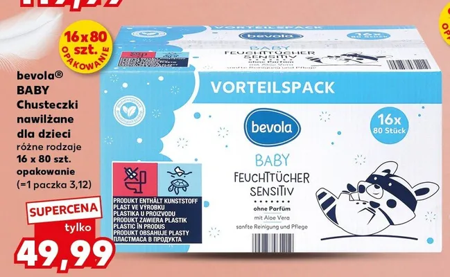 Chusteczki nawilżane dla dzieci różne rodzaje promocja w Kaufland