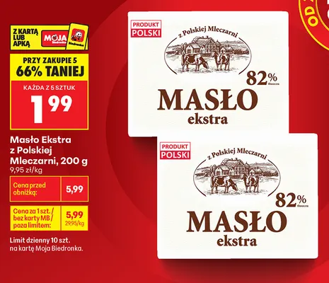 Masło ekstra z Polskiej Mleczarni promocja w Biedronka