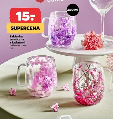 Szklanka termiczna z kwiatami, różne rodzaje promocja w Netto