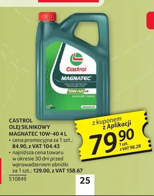Olej silnikowy Castrol Magnatec 10W-40 promocja w Selgros