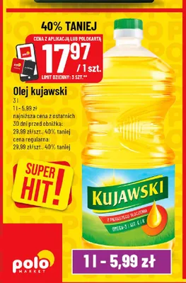 Olej rzepakowy Kujawski promocja w POLOmarket