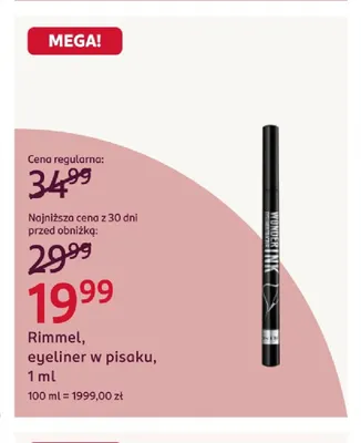 Eyeliner w pisaku Rimmel promocja w Rossmann