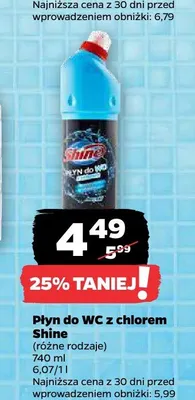 Płyn do WC z chlorem Shine promocja w Netto