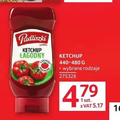 Ketchup łagodny Pudliszki promocja w Selgros