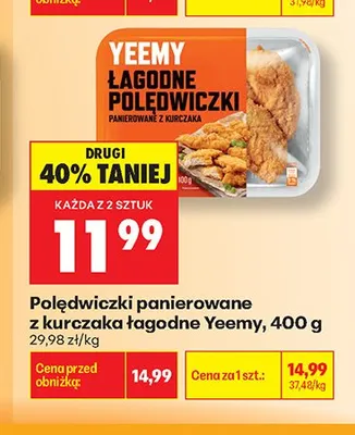 Polędwiczki panierowane z kurczaka łagodne Yeemy promocja w Biedronka