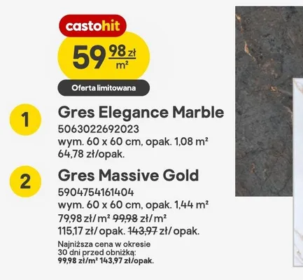 Gres Massive Gold promocja w Castorama