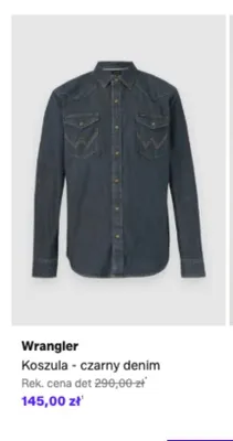 Koszula Wrangler czarny denim promocja w Lounge by Zalando