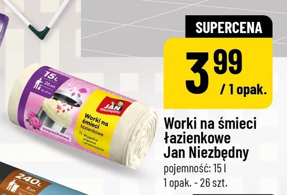 Worki na śmieci łazienkowe Jan Niezbędny 15l promocja w POLOmarket