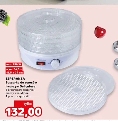 Suszarka do owoców i warzyw Esperanza Delicatese promocja w Kaufland