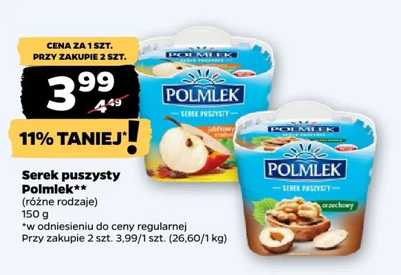 Serek puszysty Polmlek promocja w Netto
