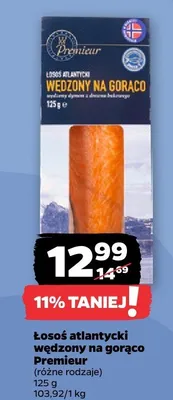 Łosoś atlantycki wędzony na gorąco Premieur promocja w Netto