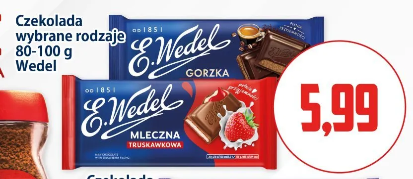 Czekolada gorzka E.Wedel promocja w Kupiec