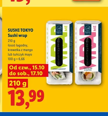 Sushi wrap łosoś łagodny Sushi Tokyo promocja w Lidl