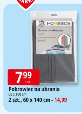 Pokrowiec na ubrania 2-pak Homeside 60x140 cm promocja w Leclerc