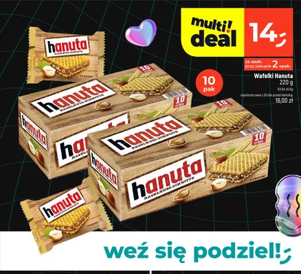 Wafelki Hanuta 10-pak promocja w Dealz