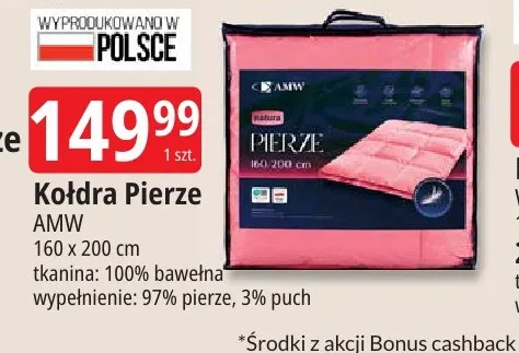 Kołdra Pierze AMW 160x200 cm promocja w Leclerc