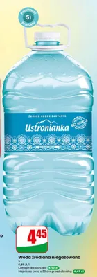 Woda źródlana niegazowana Ustronianka promocja w Dino