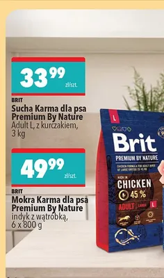 Sucha karma dla psa Brit Premium By Nature Adult L z kurczakiem promocja w Biedronka