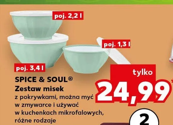 Zestaw misek z pokrywkami promocja w Kaufland