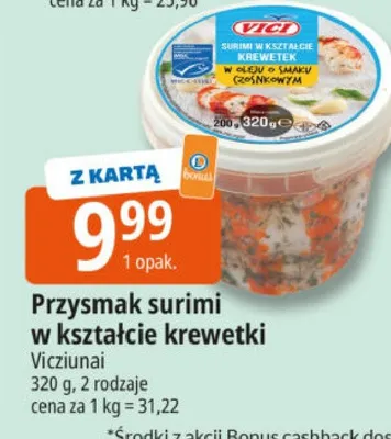 Przysmak surimi w kształcie krewetki promocja w Leclerc