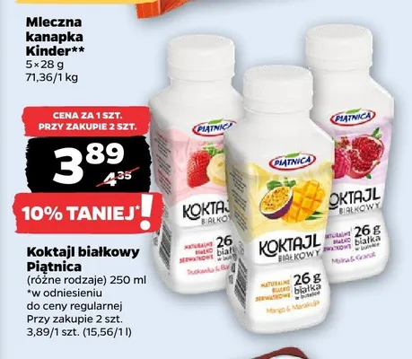 Koktajl białkowy Piątnica promocja w Netto