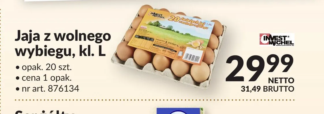 Jaja z wolnego wybiegu kl. L Invest Michel promocja w Makro