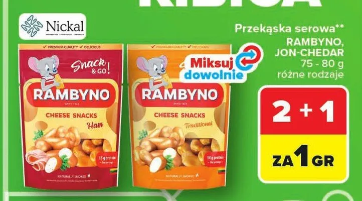 Przekąska serowa Rambyno Traditional promocja w Carrefour Market