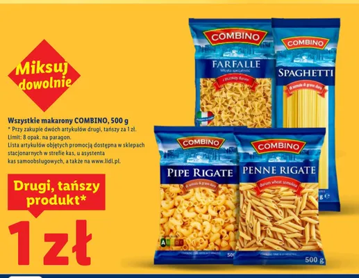 Makaron Pipe Rigate promocja w Lidl