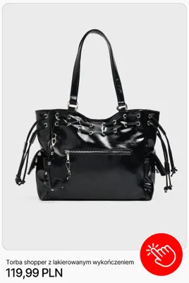 Torba shopper z lakierowanym wykończeniem Cropp promocja w Cropp