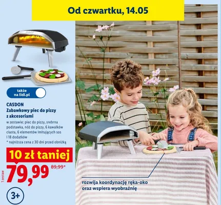 Zabawkowy piec do pizzy z akcesoriami Casdon promocja w Lidl