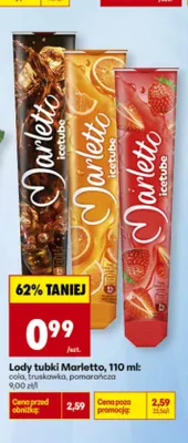 Lody tubka Marletto Icetube Cola promocja w Biedronka