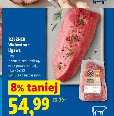 Wołowina ligawa Rzeźnik promocja w Lidl