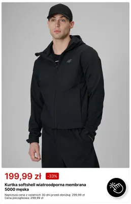 Kurtka softshell wiatroodporna membrana 5000 męska 4F promocja w 4F