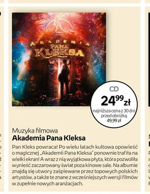 Płyta CD Muzyka filmowa Akademia Pana Kleksa promocja w Dzień Dziecka