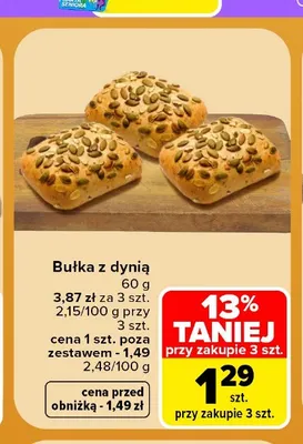 Bułka z dynią promocja w Carrefour
