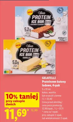 Proteinowe batony lodowe wanilia Gelatelli promocja w Lidl