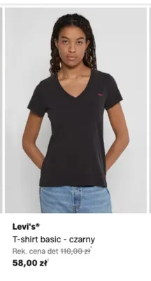 T-shirt basic Levi's czarny promocja w Lounge by Zalando