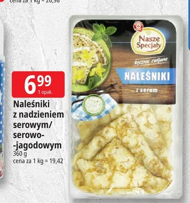 Naleśniki z nadzieniem serowym Nasze Specjały promocja w Leclerc