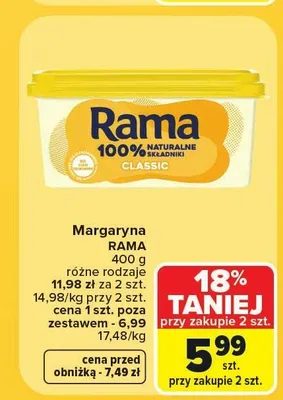Margaryna Rama Classic promocja w Carrefour Market